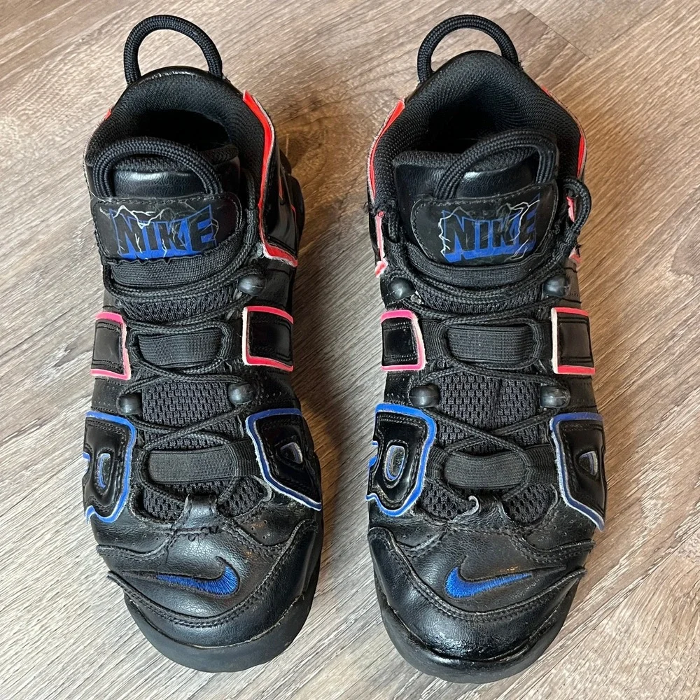 Nike Air More Uptempo GS Electric Black High Top‎ Unisex Youth 6.5 Womens 8 UK 6